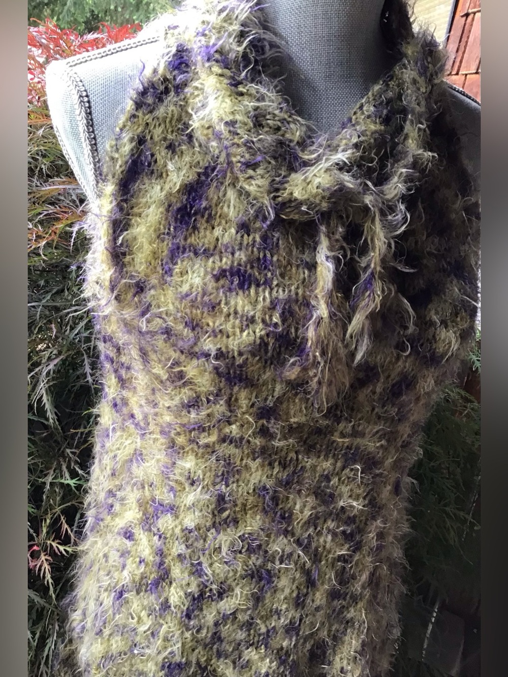 Hand Knit Sleeveless Eyelash Top